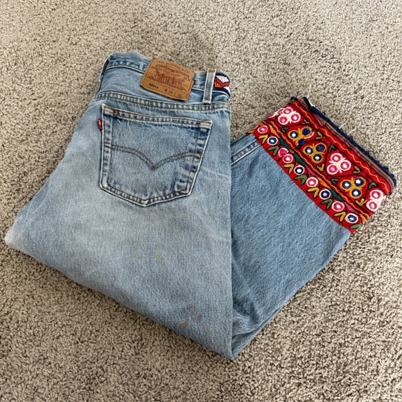 Levi's Denim - Vintage Levis 501xx Custom Beaded Embroidered Jeans